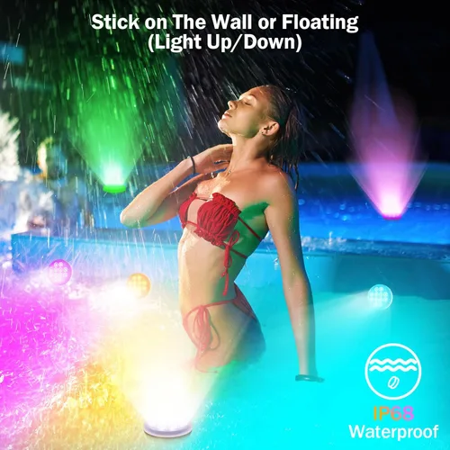Miniatura 5 de Luces para piscina, luces LED sumergibles recargables de ultra alta luminosidad con control remoto, luz LED magnética impermeable IP68 de 22