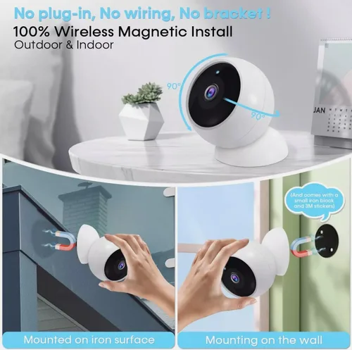 Miniatura 7 de VicoHome CG9 - Cámara inalámbrica para exteriores - Cámara de seguridad WiFi HD 2K, audio de 2 vías, visión nocturna a color, alimentada por