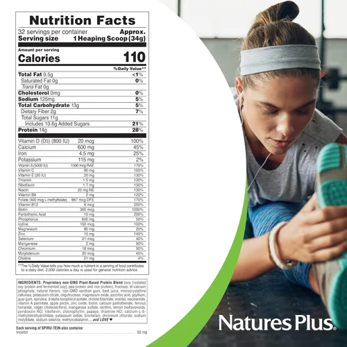 Miniatura 2 de NaturesPlus SPIRU-TEIN - Batido de proteínas a base de plantas de 2.4 libras, sin OMG, vegetariano, sin gluten, 32 porciones