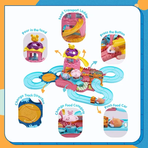 Miniatura 6 de Juguetes de pista de hámster para regalo de niña de 5 años, juego de mascotas, juguetes para niñas de 3, 4, 5, 6, 7 años, regalos de cumpleaños