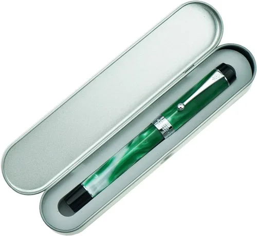 Miniatura 39 de Jinhao 100 - Pluma estilográfica de estilo clásico en celuloide, instrumento de escritura suave con punta #6, juego de pluma con convertidor