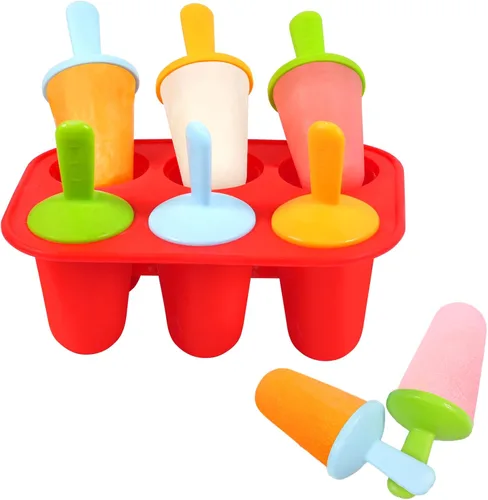 Miaowoof Moldes de silicona para paletas pequeñas de 6 cavidades sin BPA de alta calidad, molde para paletas pequeñas, molde para paletas de hielo
