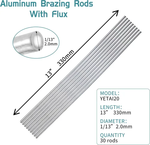 Miniatura 2 de Varilla de soldadura de aluminio de 30 varillas SIN NECESIDAD Flux 1/13, reparación de aluminio, solución simple de aluminio para soldadura fuerte