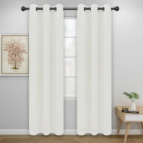 Miniatura 107 de Easy-Going - Cortinas opacas para dormitorio, aislamiento térmico sólido con ojales, cortinas de ventana para reducción de ruido, cortinas