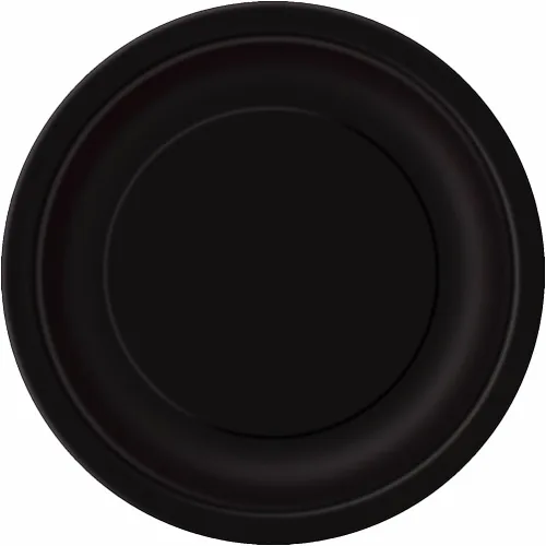 Platos redondos de papel negro sólido, 9 pulgadas (paquete de 16), vajilla ecológica y desechable, perfectos para celebraciones, bodas y reuniones