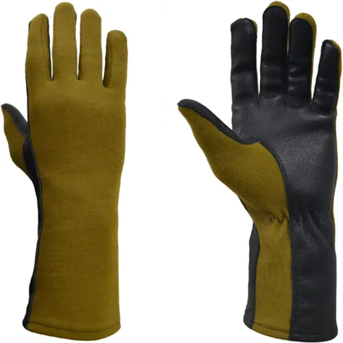 Miniatura 6 de Guantes de vuelo Nomex, guantes de trabajo de cuero para hombres, piel de oveja suave y duradera para conducción, vuelo, jardinería y caza