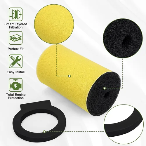 Miniatura 3 de LOCOPOW Filtro de aire 1YW-14451-00-00 para Yamaha Big Bear 350 Kodiak 400 Timberwolf 250 YFB250 Moto-4 250 350 YFM400 4x4 YFM250 1987-2000