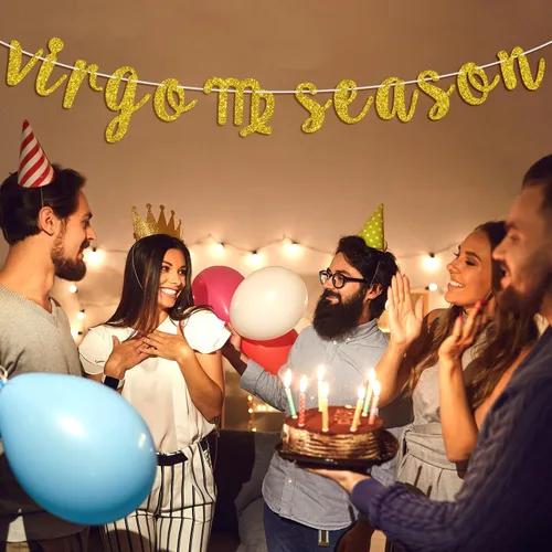 Miniatura 3 de Cartel de la temporada de Virgo, letrero de feliz cumpleaños de Virgo, gran energía Virgo, 12 suministros de decoración de fiesta de cumpleaños