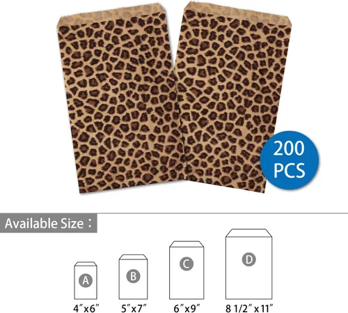 Miniatura 3 de Ikee Design 200 unidades de papel de 4 x 6 pulgadas con estampado liso o bolsas de estraza estampadas para dulces, galletas, mercancía, recuerdos