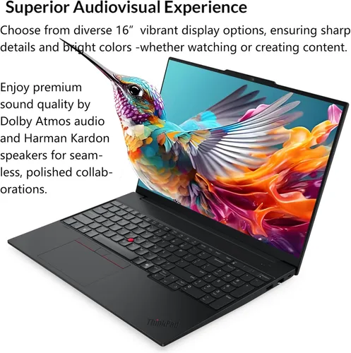 Miniatura 5 de Lenovo ThinkPad E16 Gen 3 Business Laptop Computer, Intel Ultra 7 255H (2026 Edition), 16GB DDR5 & 1TB SSD, Long Battery Life, AI-Ready, Fingerprint