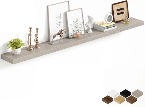 Miniatura 73 de Fun Memories Estantes flotantes de 16 pulgadas para pared, estantes de 8 pulgadas de profundidad para baño, dormitorio, cocina, montaje en pared