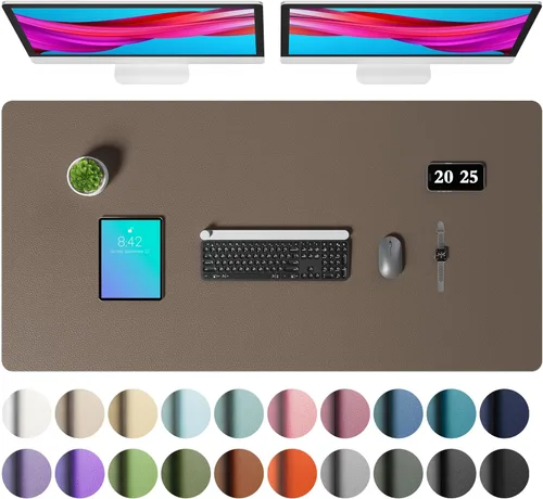 Miniatura 167 de Aothia - Protector de escritorio de cuero sintético, base para mouse, superficie antideslizante e impermeable para escribir y para laptop
