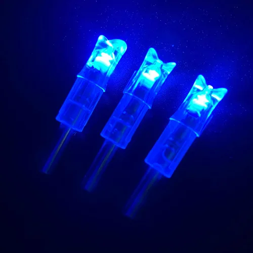Miniatura 4 de 6 piezas de cercas iluminadas para ballesta de 0.300/0.300 in de diámetro interior con luz LED de flecha para tiro con arco y caza Azul