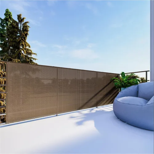 Miniatura 7 de 2.5' x 10' Malla de Pantalla de Valla de Privacidad para Balcón Protección contra Viento Cubierta Incluye Bridas de Cable para Terraza Apartamento