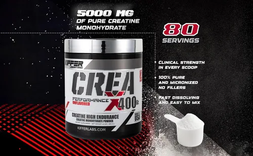 Miniatura 7 de Kiffer Labs CreaX - Monohidrato de creatina en polvo, 14.11 oz (80 porciones), creatina pura para el crecimiento muscular y la fuerza