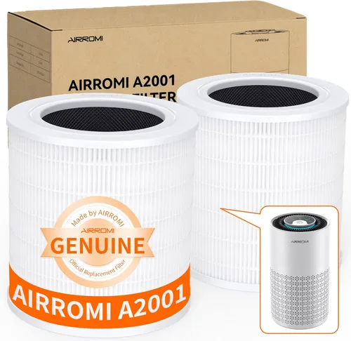 Miniatura 13 de AIRROMI Reemplazo del purificador de aire HEPA A2001: filtro original 3 en 1, elimina el 99.97% de las partículas de 0.3 micrones, filtro de carbón