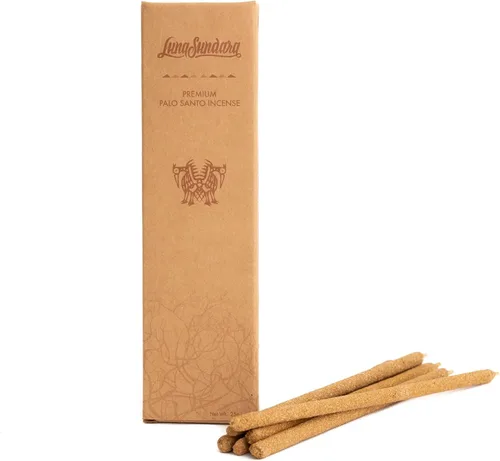 Luna Sundara Palitos de incienso de Palo Santo, enrollados a mano en Perú, madera de Palo Santo 100% natural, incienso de larga combustión, 6