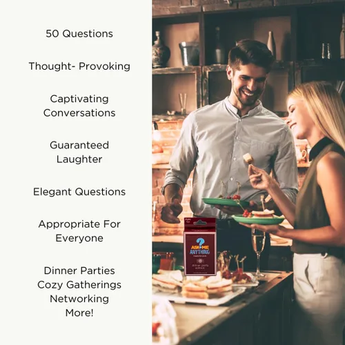 Miniatura 8 de ASKMEANYTHING Paquete de cena - 50 tarjetas de inicio de conversación para cenas memorables