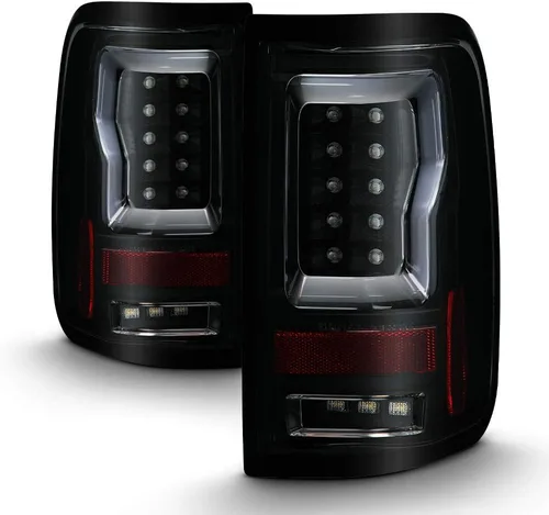 AKKON - Compatible con barra de luz LED negra ahumada para Ford F150 Pickup Styleside V2 04-08, par izquierdo+lado derecho Carcasa de humo negro