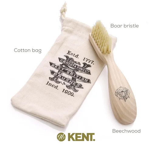 Miniatura 6 de Kent BRD2 - Cepillo de cerdas de jabalí para barba para hombre, cerdas de jabalí blancas naturales especialmente cortadas para dar forma y aseo