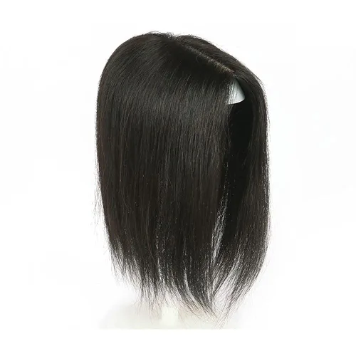 Miniatura 3 de RemeeHi Pelo humano real PU similar a la base de seda 12x14 mujeres Topper o tupé Wiglet Top Thin Loss Hairpiece 7.9 in/8 pulgadas marrón
