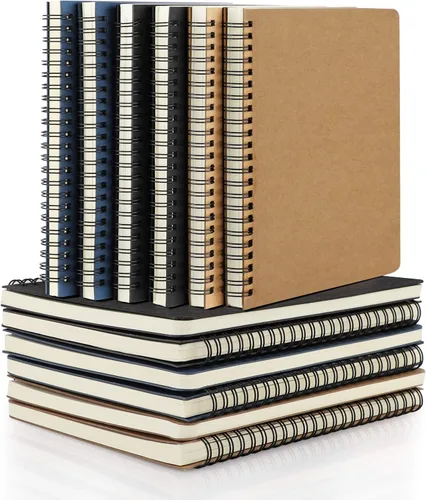 Miniatura 28 de EUSOAR - Cuaderno con espiral rayado, tamaño A5, paquete de 24 de 5.5" x 8.3", 120 páginas, cuaderno universitario con rayas, cuaderno de viaje