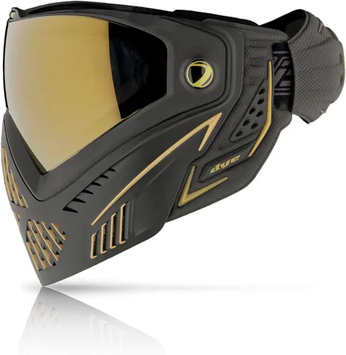 Miniatura 4 de Dye i5 Gafas de paintball – Lente térmica antivaho – Correa GSR Pro, orejas formadas por compresión – Protección facial profesional Ónix/Oro 2020