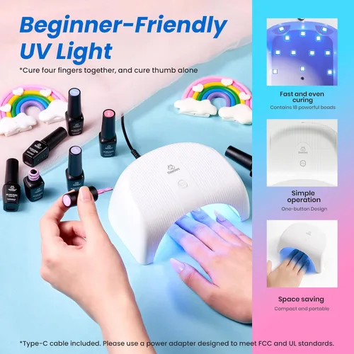 Miniatura 7 de Beetles Deal Box - Kit de esmalte de uñas de gel con luz UV – 32 colores esenciales de estudio, 68 piezas de esmalte de uñas con capa base libre