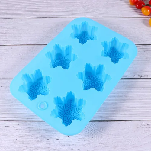 Miniatura 2 de EXCEART Moldes de silicona para tartas, moldes de silicona para jabón de silicona para tartas de copos de nieve, moldes de Navidad hechos a mano
