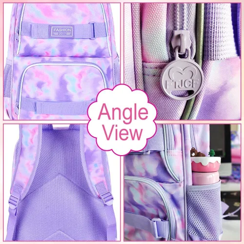 Miniatura 61 de Mochila para laptop, 16 pulgadas, bolsa escolar y bolsa de almuerzo, mochilas resistentes al agua para adolescentes, niñas, mujeres, estudiantes