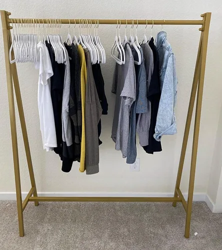 Miniatura 8 de Percheros de ropa de hierro urbano, 59 pulgadas, percheros comerciales para colgar ropa, perchero de metal moderno, estante de exhibición minorista