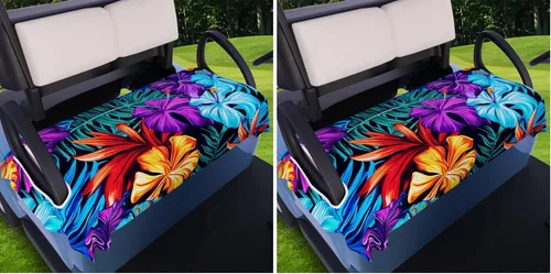 Miniatura 10 de AQQA Fundas para Asientos de Carrito de Golf, Manta de Asiento de Carrito de Golf de Microfibra Tropical Hoja de Palma-Boho-Mármol, Manta de Golf
