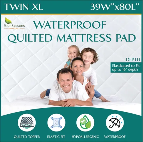 Miniatura 47 de Protector de colchón impermeable tamaño individual - Estilo sábana ajustable - Cubierta hipoalergénica de calidad premium que protege contra