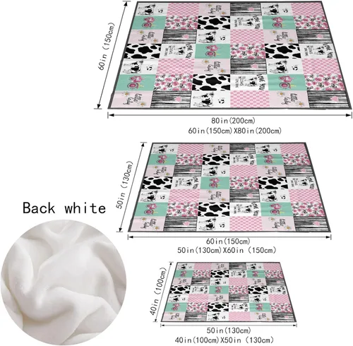 Miniatura 6 de YunTu Manta de vaca con estampado de vaca de animales de granja para niñas y mujeres, ropa de cama de decoración de vaca, regalos para Navidad, San