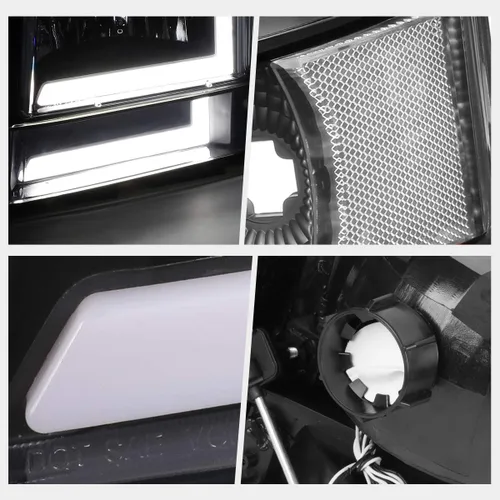Miniatura 3 de PM PERFORMOTOR LED DRL - Barra de luz LED de repuesto para faros delanteros de doble LED, color negro, compatible con 92-96 F150 / F250 / F350