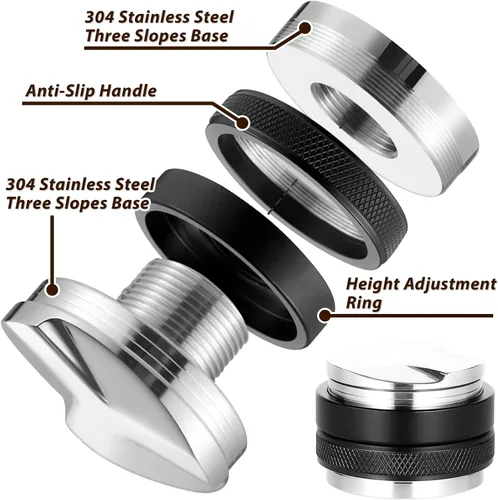 Miniatura 3 de Practimondo Premium Barista Espresso - Juego de manipulación de 2.087 in de aluminio y acero inoxidable (2.087 in, mango de aluminio)
