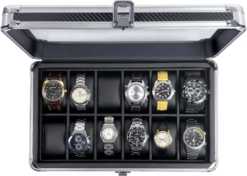 Miniatura 4 de Vaultz Caja de reloj con bloqueo, mediana (VZ03978), transparente, cromada