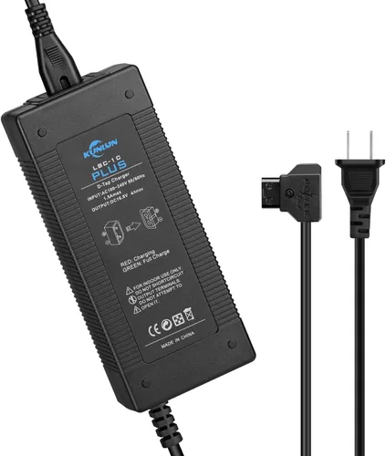 KUNLUN D-Tap - Cargador rápido [DC 16.8V/4A] con cable de grifo D para montaje en V, bloqueo en V, cargador de batería de montaje dorado, para Sony