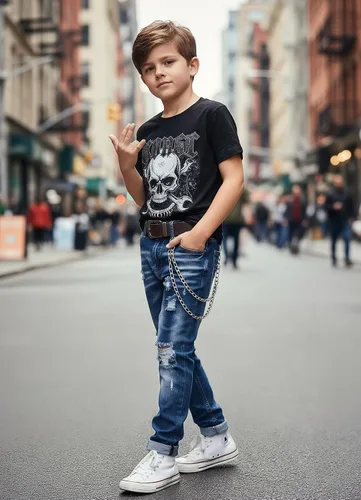 Miniatura 5 de Boy's Skinny Fit Ripped Destroyed Distressed Stretch Slim Jeans Pants