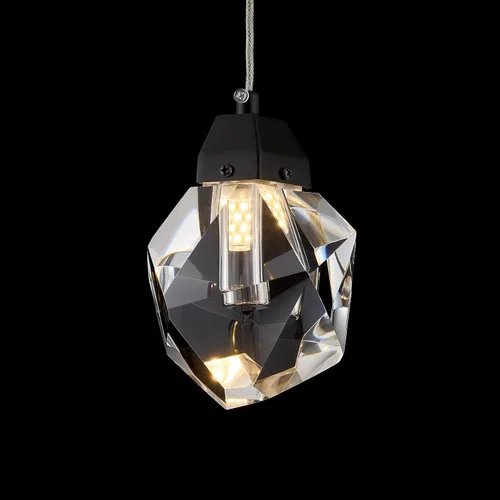 Miniatura 10 de Iluminación colgante negra, lámpara colgante moderna de cristal mini, juego de 3 candelabros ajustables para cocina, isla, comedor, dormitorio