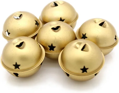 Miniatura 6 de Campanas redondas decorativas – Cascabeles de metal para fiestas, hogar, Navidad, diámetro de 1-31/32 pulgadas (2.0 in) (oro, 6)