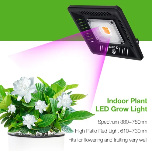 Miniatura 2 de Luz LED impermeable de 100 W de espectro completo, luz LED COB de nueva tecnología, disipación de calor natural sin ruido, adecuado para plantas