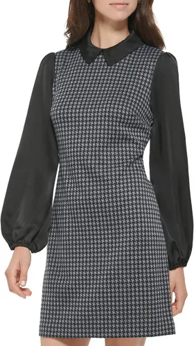 Miniatura 4 de Tommy Hilfiger Vestido acampanado con cuello Peter Pan para mujer
