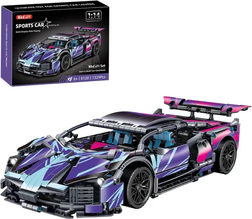 Miniatura 8 de WINGIFT Bloques de construcción de autos deportivos de 953 piezas, juguetes para niños o adultos, juego de construcción de modelos de autos