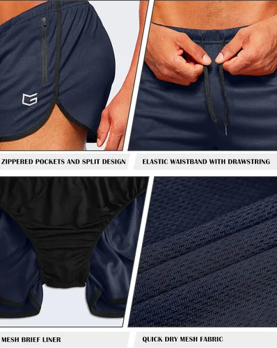 Miniatura 4 de G Gradual - Pantalones cortos de correr para hombre, 3 pulgadas, de secado rápido, pantalones cortos de gimnasia atlética para trotar con bolsillos