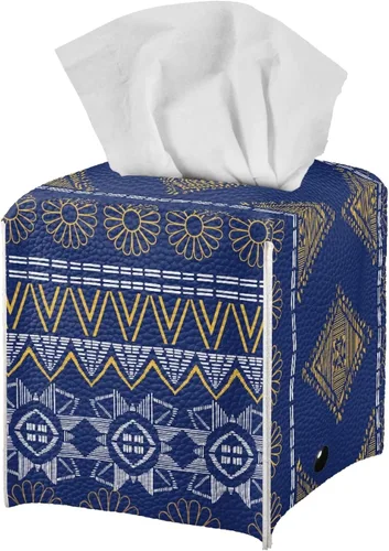 Miniatura 12 de ZFRXIGN Caja de pañuelos de hongos estética, funda cuadrada de piel sintética, organizador con cinturón inferior para tocador, encimera, mesita