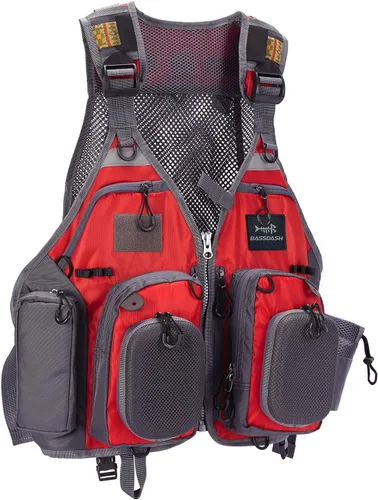Miniatura 10 de Bassdash - Chaleco de pesca con mosca de múltiples bolsillos, tamaño ajustable, regalo para hombres y mujeres Marrón