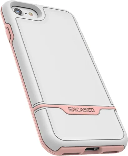 Miniatura 6 de ENCASED Rebel Armor - Funda protectora para iPhone SE (SE2 SE3 / 2020, 2022) Funda protectora de cuerpo completo (blanco/rosa)