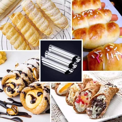 Miniatura 7 de Juego de 30 Moldes para Cuernos de Cannoli, Tubos Grandes de Acero Inoxidable para Moldes de Cannoli, Kit de Cannoli para Hornear Cannoli, Cáscara