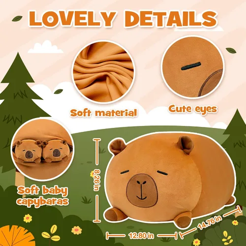 Miniatura 3 de Gato Negro de Peluche Lindo Gato de Peluche Suave con 4 Almohadas Navideñas, de Acción de Gracias, Cumpleaños para Niñas, Niños, Niños Decoración